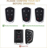 Vista 2 de 1797 Funda para llavero compatible con Cadillac SRX XT4 XT5 XT6 CTS CT6 ATS XTS Accesorios Bling Car Llavero Case Shell Protector 5 Botones Femenino