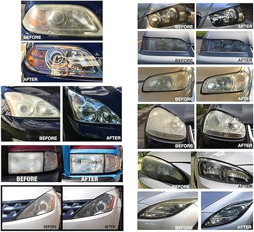 Gliptone Headlight Restoration Kit, No Sanding or Tools Required, Restores 4 Headlights, Improves Night Visibility & Safety, UV Protection, Clear Poly Coating, Easy 2-Step Process, 7-Piece Kit