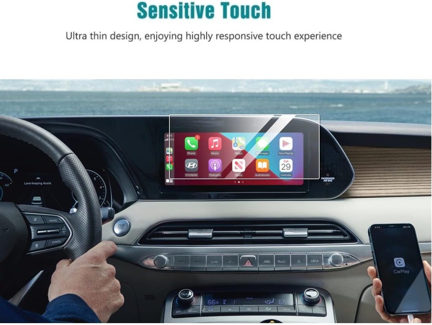 screen protector compatible with 2020 2021 2022 hyundai palisade 10 25 inch touch screenanti glare scratchshock resistantflyingchannavigation acce