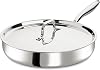 12 Inch Tri-Ply Stainless Steel Frying Pan, Frying Pan with Lid, PFOAPTFE Free Skillet, Induction Cooking Pans, Dishwasher & Oven Broiler Safe 600F, Professional Cookware, Heavy Duty & Even Heat