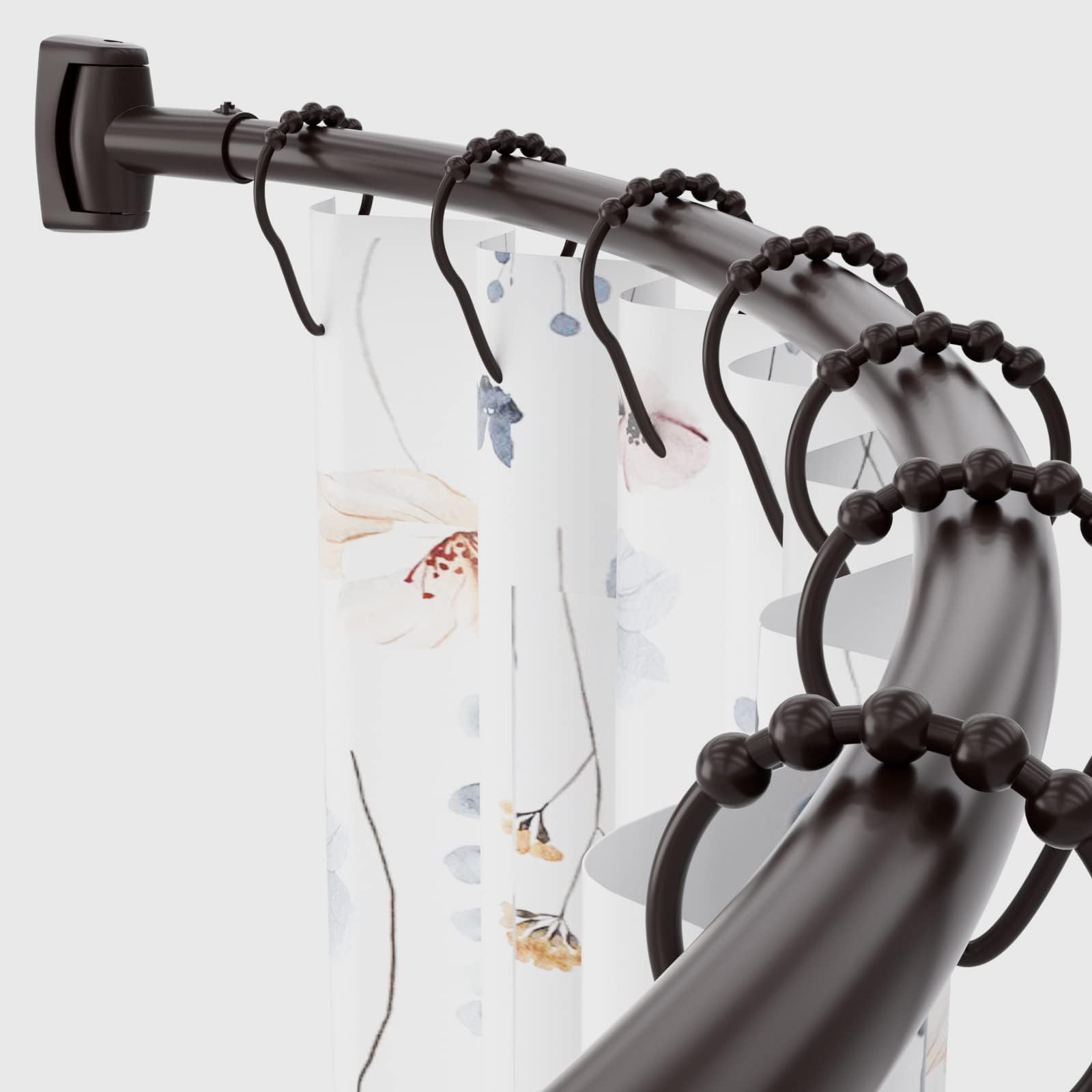 Adjustable Curved Shower Rod, 42-74 inches Extra Wide Shower Curtain Rod, Rust proof, Premium Stainless Steel, Curved Shower Rod for Bathroom Bronze