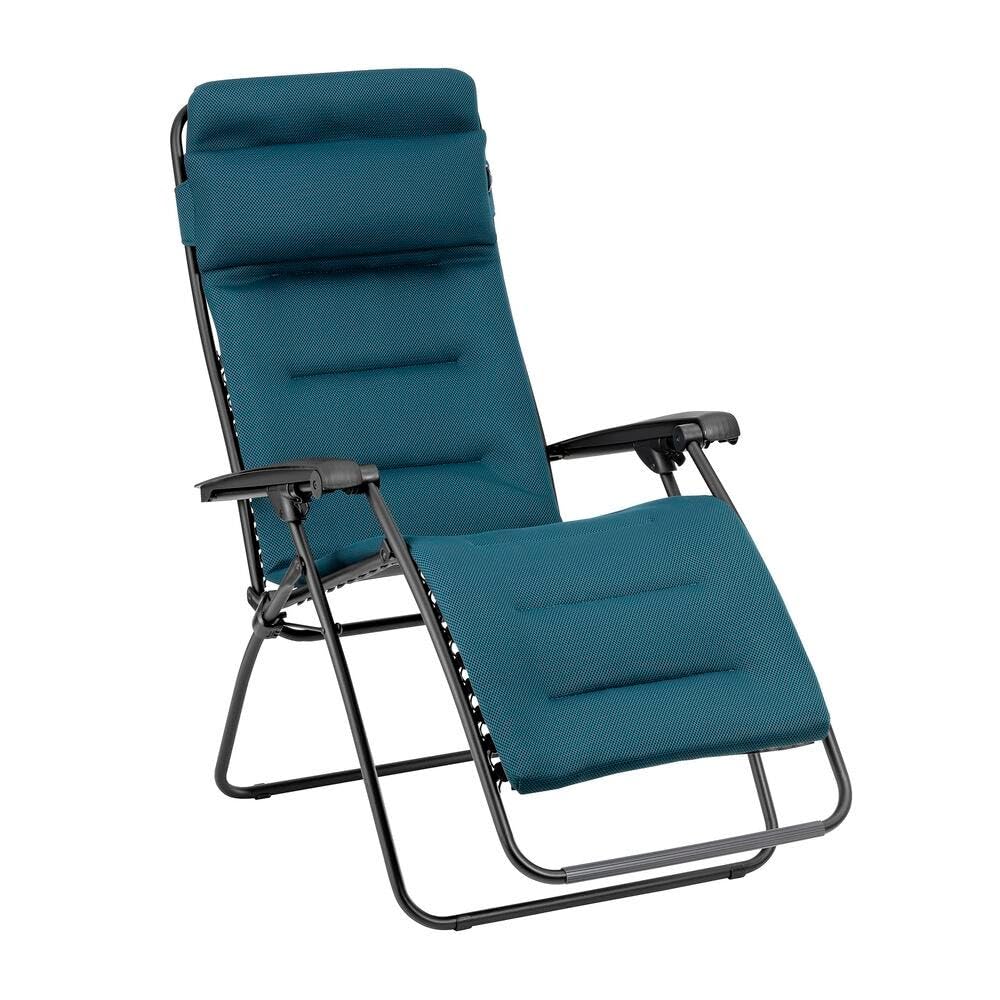 Lafuma - Fauteuil Relax matelassé Zéro Gravité | Fabriqué en FRANCE - Garantie 5 ans - Bleu - Maintien ferme de tout le dos, Matelas grand confort 3 épaisseurs 3D mesh ultra