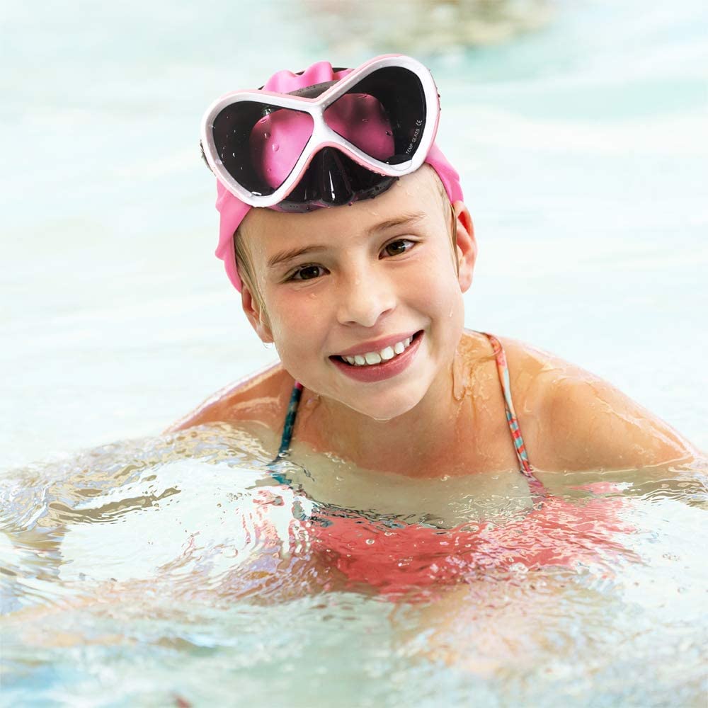 Maschera da snorkeling per bambini, anti-appannamento e anti-perdite, occhialini da snorkeling e nuoto, impermeabile, resistente maschera in vetro temperato, per bambini dai 4 ai 14 anni