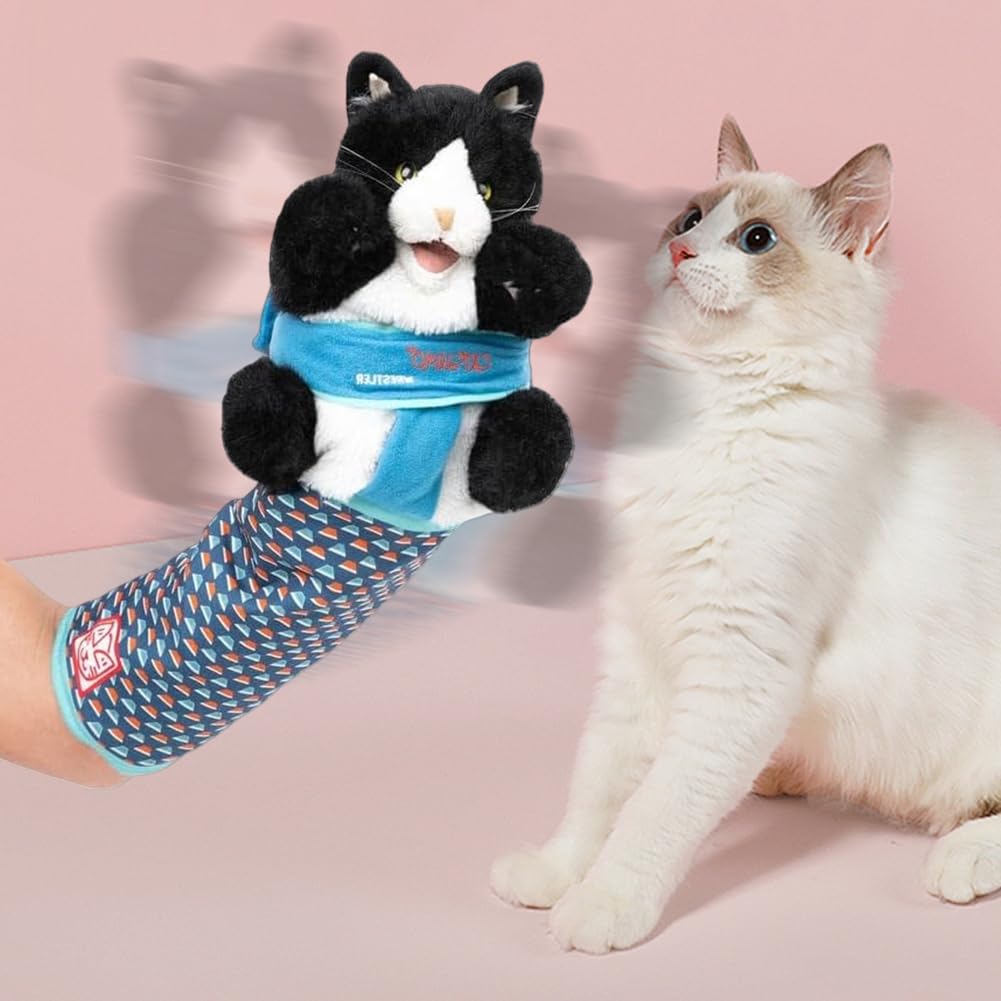 Katzen Puppet Wrestler Katze Handpuppe Plüschtier Spielzeug Stofftier für Katzen