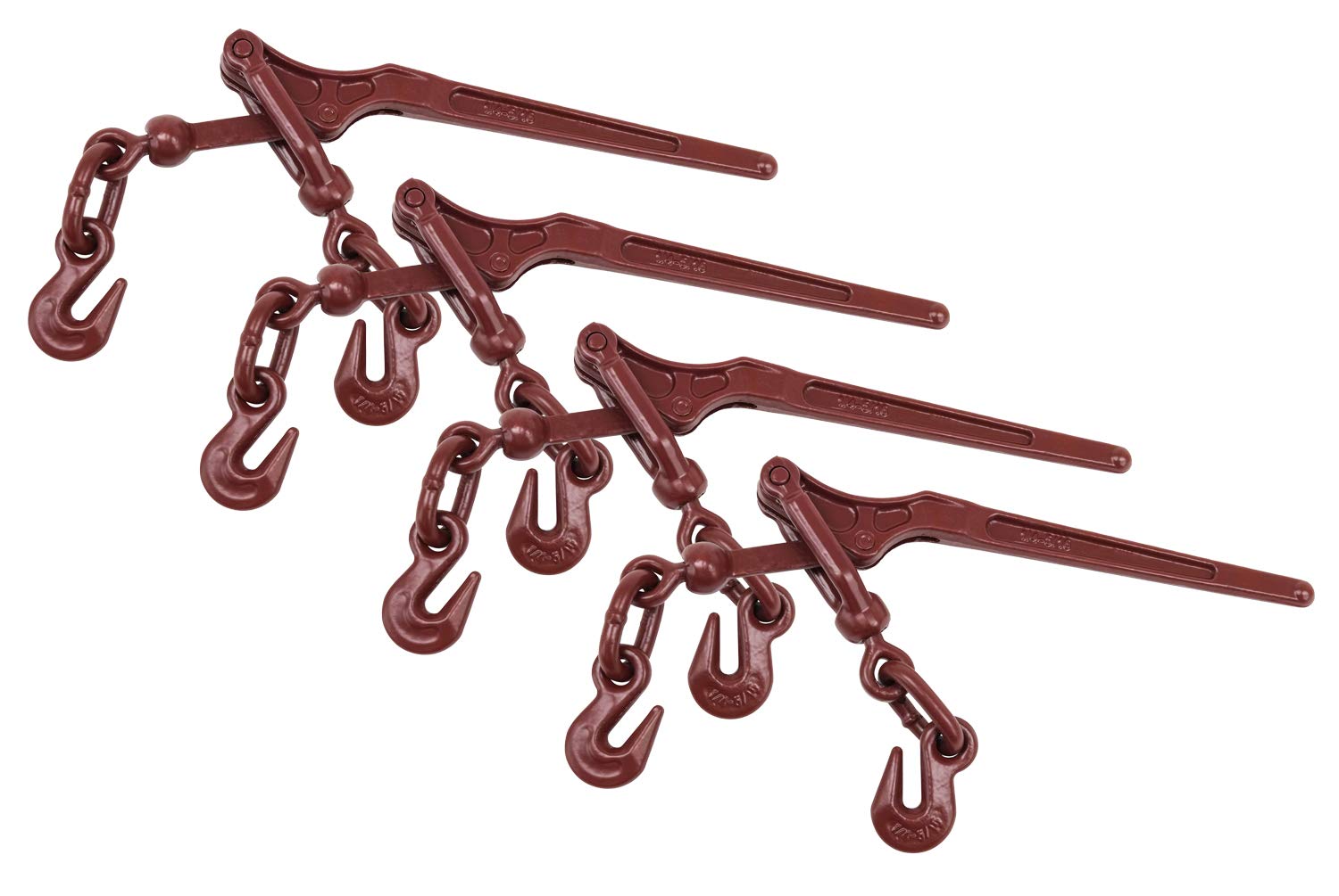 Mytee ProductsLever Style Snap Binders 1/4" - 5/16" G70 Chain Binder 2600 Lbs Working Load Limit | Lever Chain Binders for Flatbed Truck Trailer (4 Pack)