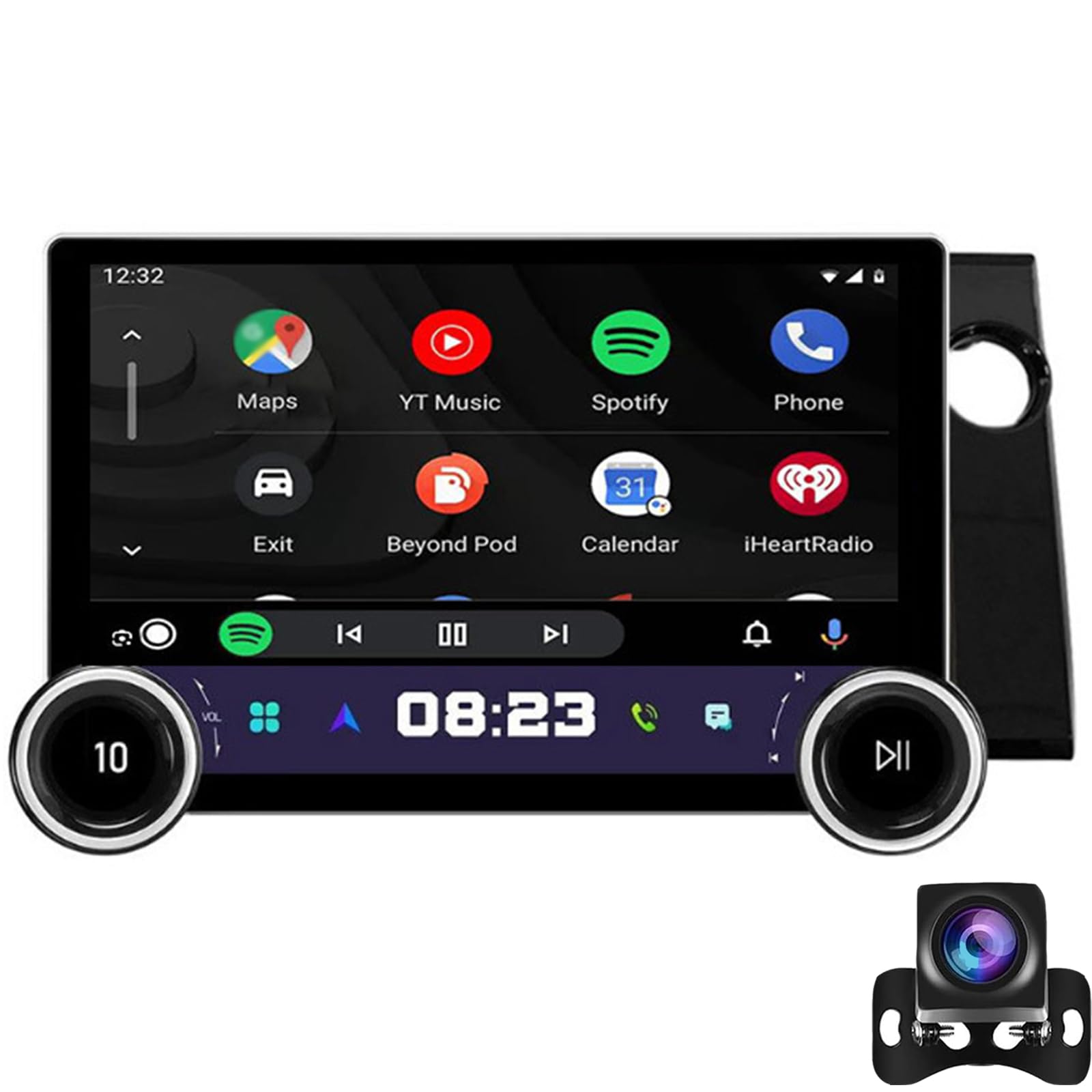 Car Radio For Hon-da BRV Diamond Dual Knobs QLED 2015-2020 CarPlay Android Auto Wireless, 10-Inch Incell Touchscreen Radio Bluetooth 5.2 Mirror Link SWC USB/AUX Rearview Camera(Color:4G 6G+128G)
