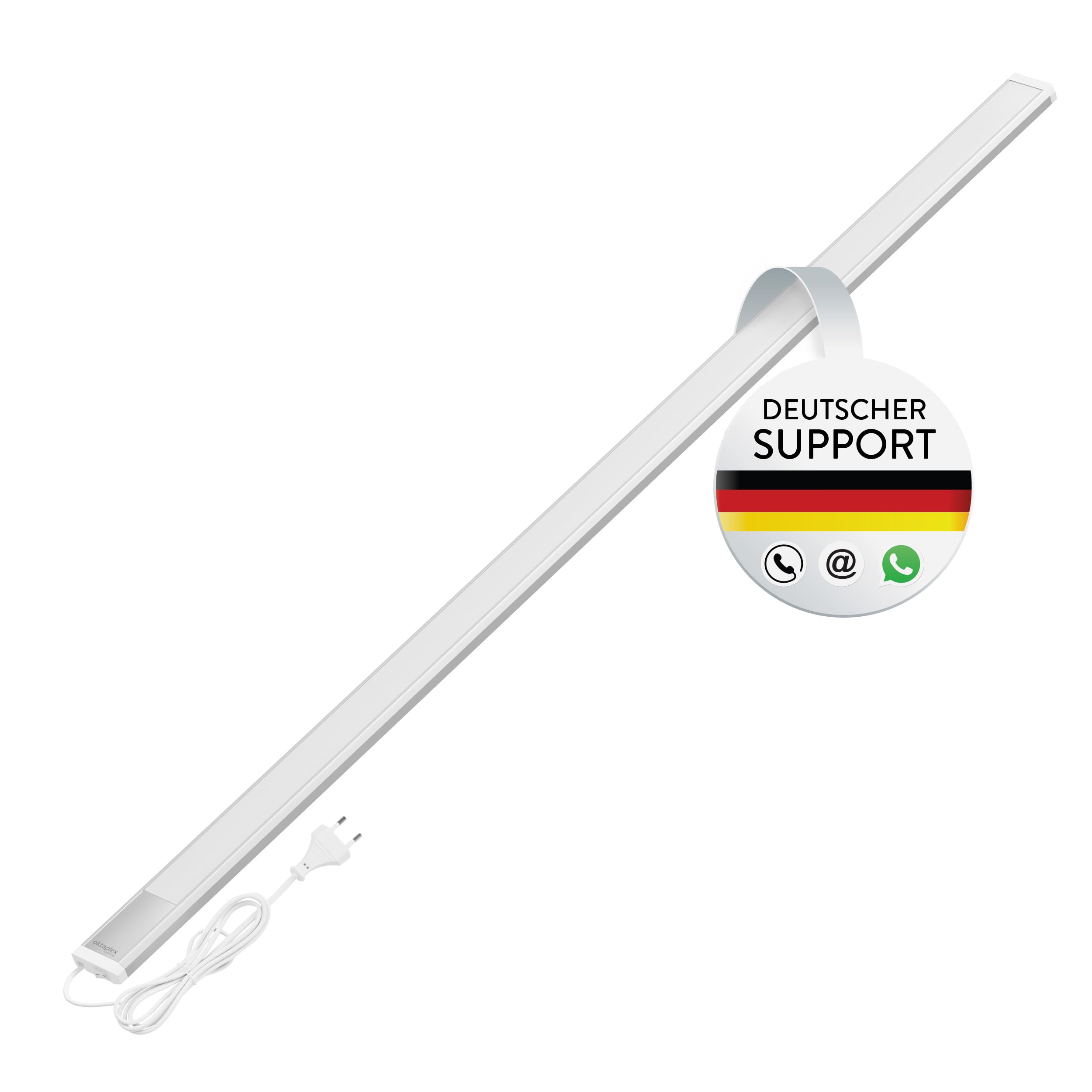Oktaplex Riva flach LED Unterbauleuchte Küche 1100lm warmweiß 120cm Unterschrankleuchte silber mit Schalter Lichtleiste 15W 230V