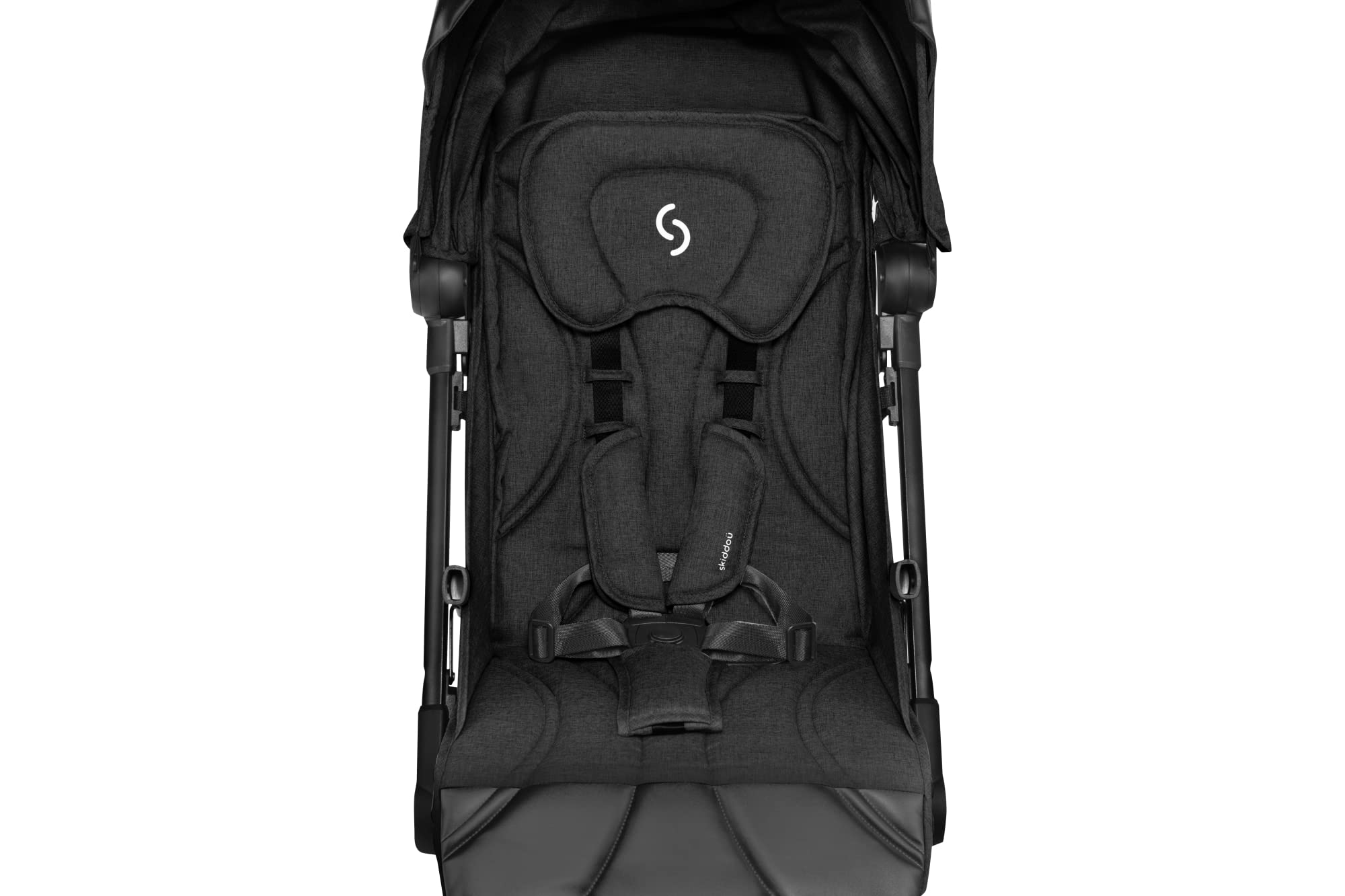 skiddoü poussette hamac pour enfant Espoo poussette pliable poussette canne pour enfant, structure légère en aluminium pliable d’une seule main, petite poussette de voyage, compacte, Noir
