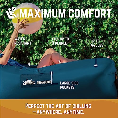 Chillbo Shwaggins Inflatable Couch – Cool Inflatable Chair. Upgrade Your Camping Accessories. Easy Setup Is Perfect For Hiking Gear, Beach Chair And Music Festivals. (Royal Blue) #TOP1