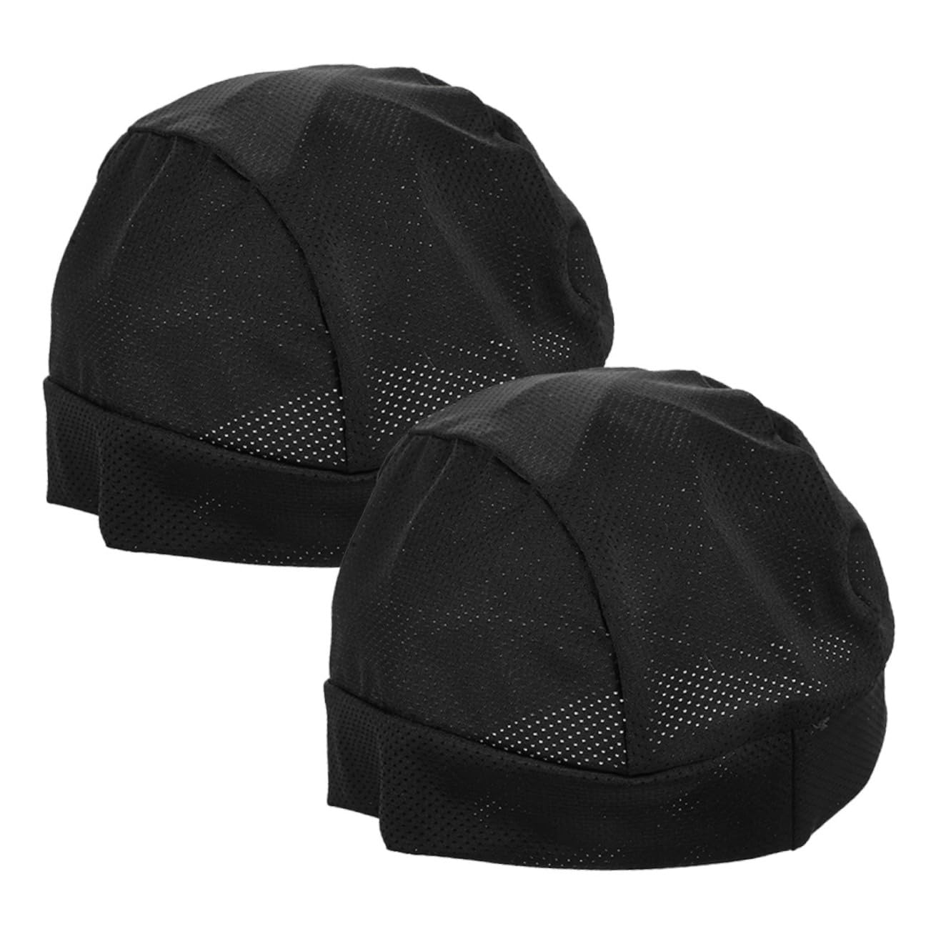Mikikit 2Pcs Breathable Motorcycle Inner Liner Hat for Men Summer Windproof and UV Protection Cycling Cap for Outdoor Sports and Activities Black