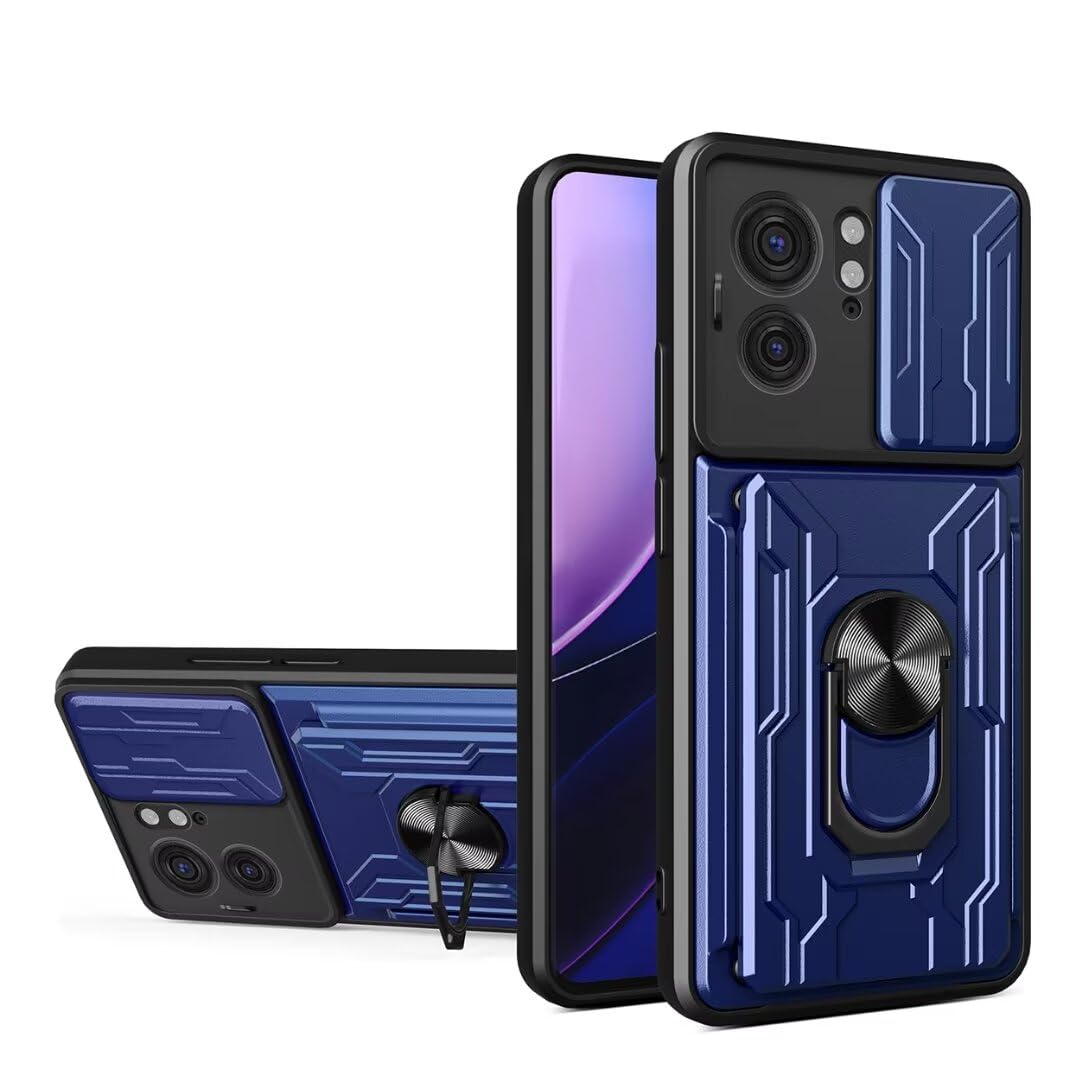 Cover COMAKU Per Motorola Moto G54 5G: Custodia Antiurto Con Anello E Supporto Magnetico (Blu) - 2