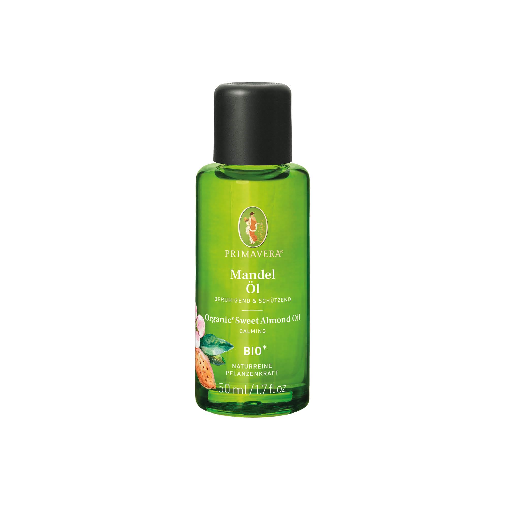 PRIMAVERA Mandelöl bio – Pflegeöl 50 ml, Glasflasche