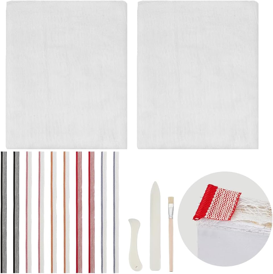 AHANDMAKER Book Binding Cloth Kits, Book Binding Headbands Endbands, 1/2 inch(13mm) Book Binding Ribbon for Beginners Book Repair Cloth for Bookbinding Book Decor, Repairing Binding of Old Book AHANDMAKER Book Binding Cloth Kits, Book Binding Headbands Endbands, 1/2 inch(13mm) Book Binding Ribbon for Beginners Book Repair Cloth for Bookbinding Book Decor, Repairing Binding of Old Book