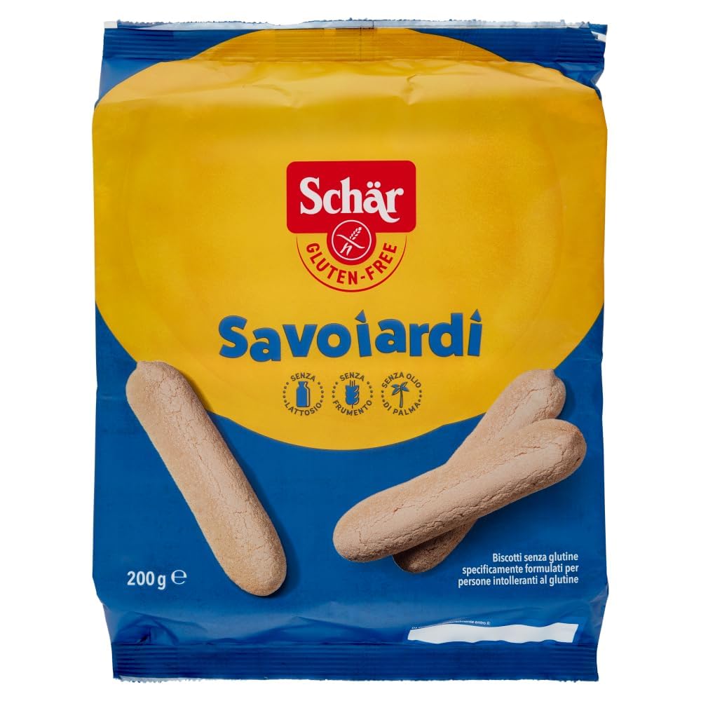 Italian Gourmet Schär Italian Gourmet Savoiardi biscotti senza glutine | Dolci leggeri per tiramisù, assorbono caffè; glutenfreie Backzutat, einzeln, Gesamtnettogewicht 2 kg + Kostenlos Polpa 400g
