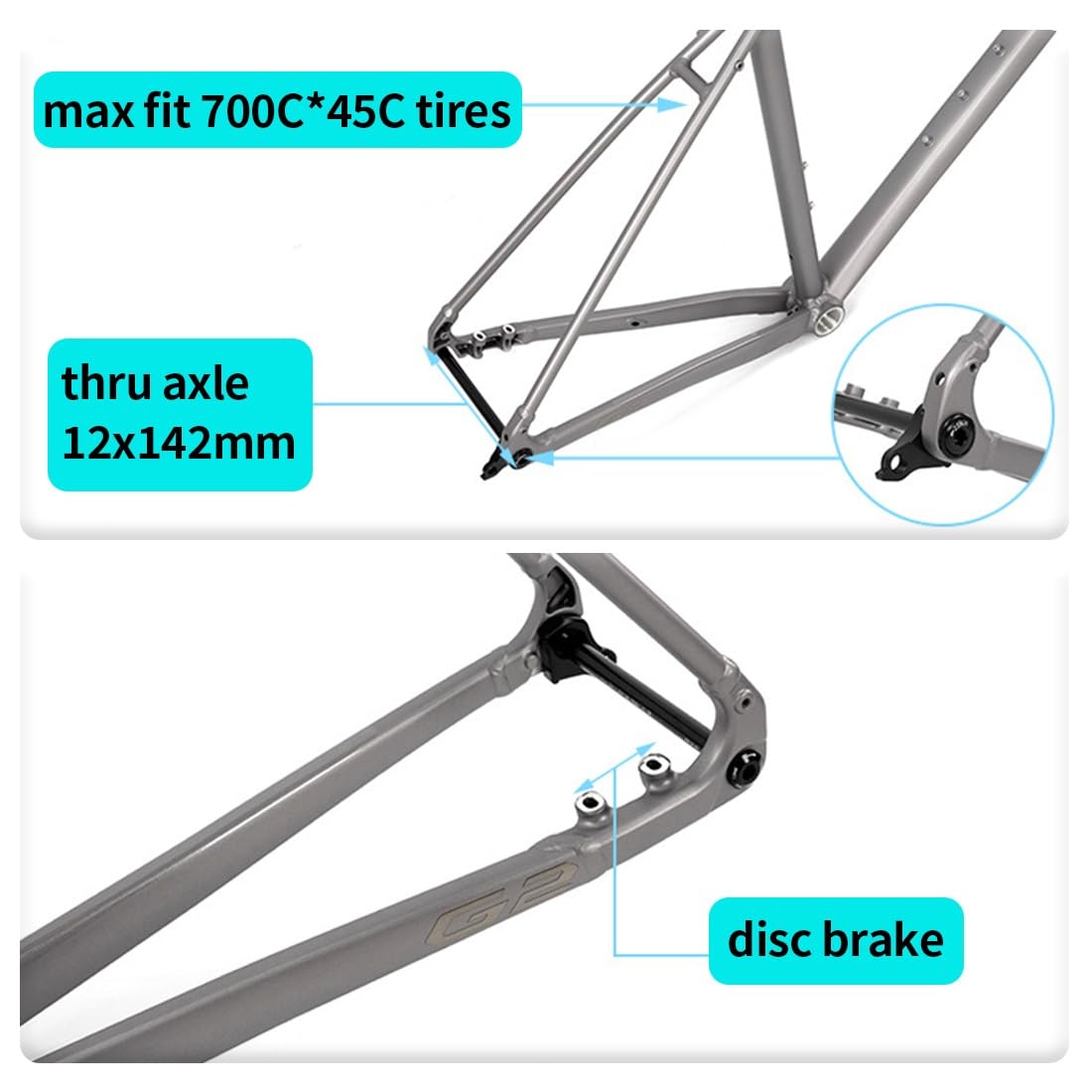 Amazon.co.jp: 700C グラベルロードバイクフレームセット 45/48/51