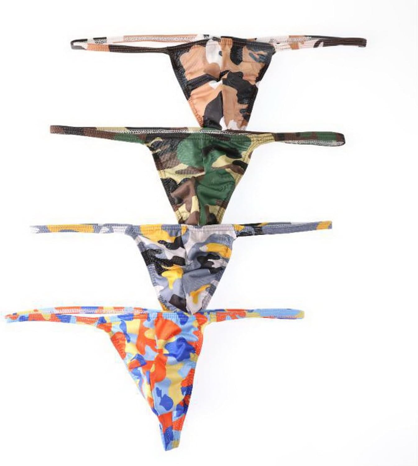 Low Waist Breathable G-Strings & Thongs for Men Sexy T-back Camouflage Print Underwear - Image 2