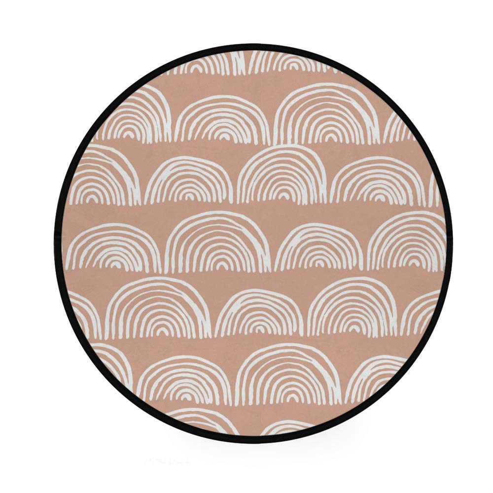 Paillasson rond antidérapant avec motif animal dessiné à la main pour l'entrée et le salon