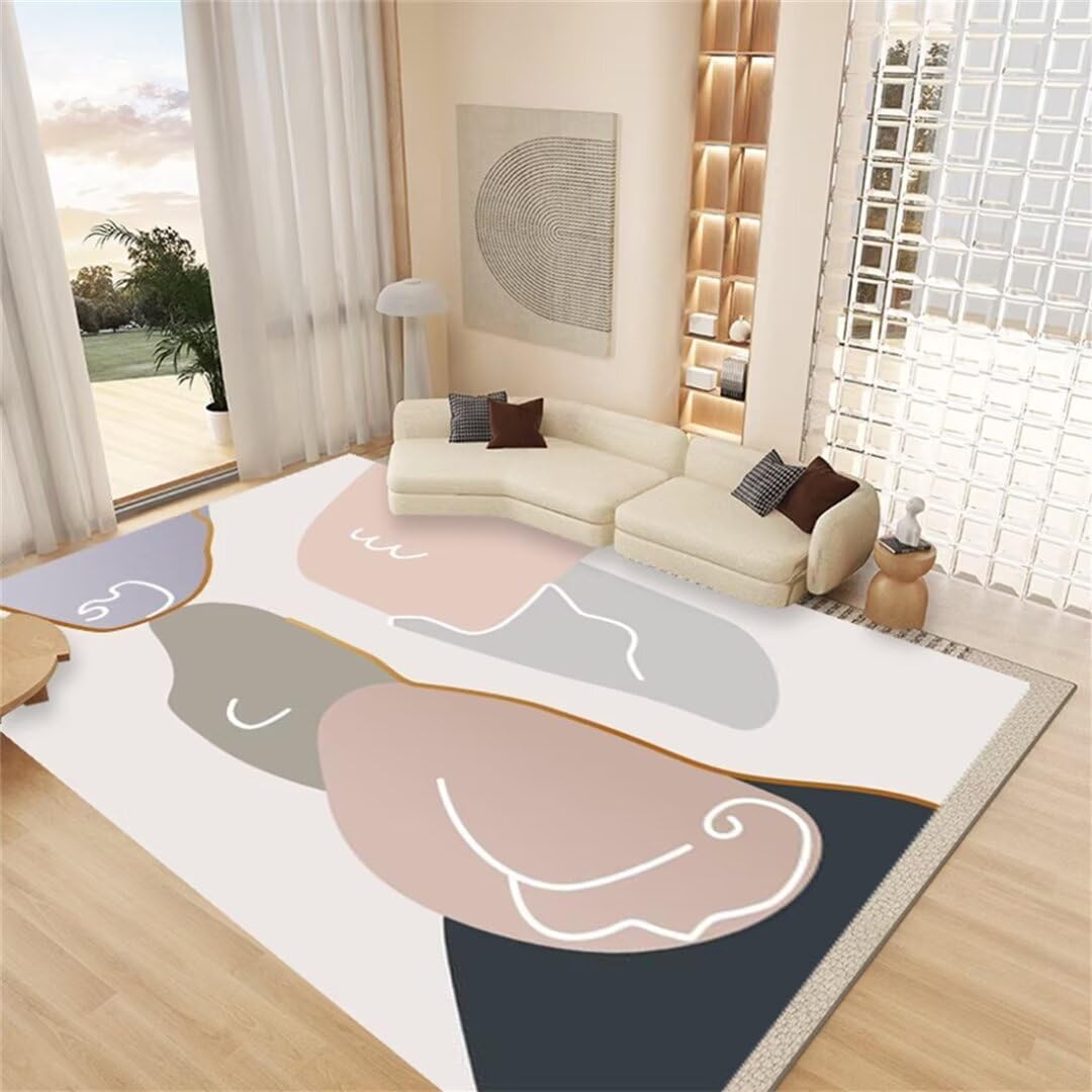 Tapis de salon 140x200cm blanc cassé minimaliste et moderne pour chambre