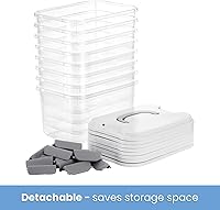 Vista 5 de Elsjoy 8 Pack 5.5 Quart Plastic Storage Bins with Lid and Handle, Clear Latch Storage Box Stackable Organizing Bins, Lidded Storage Container for