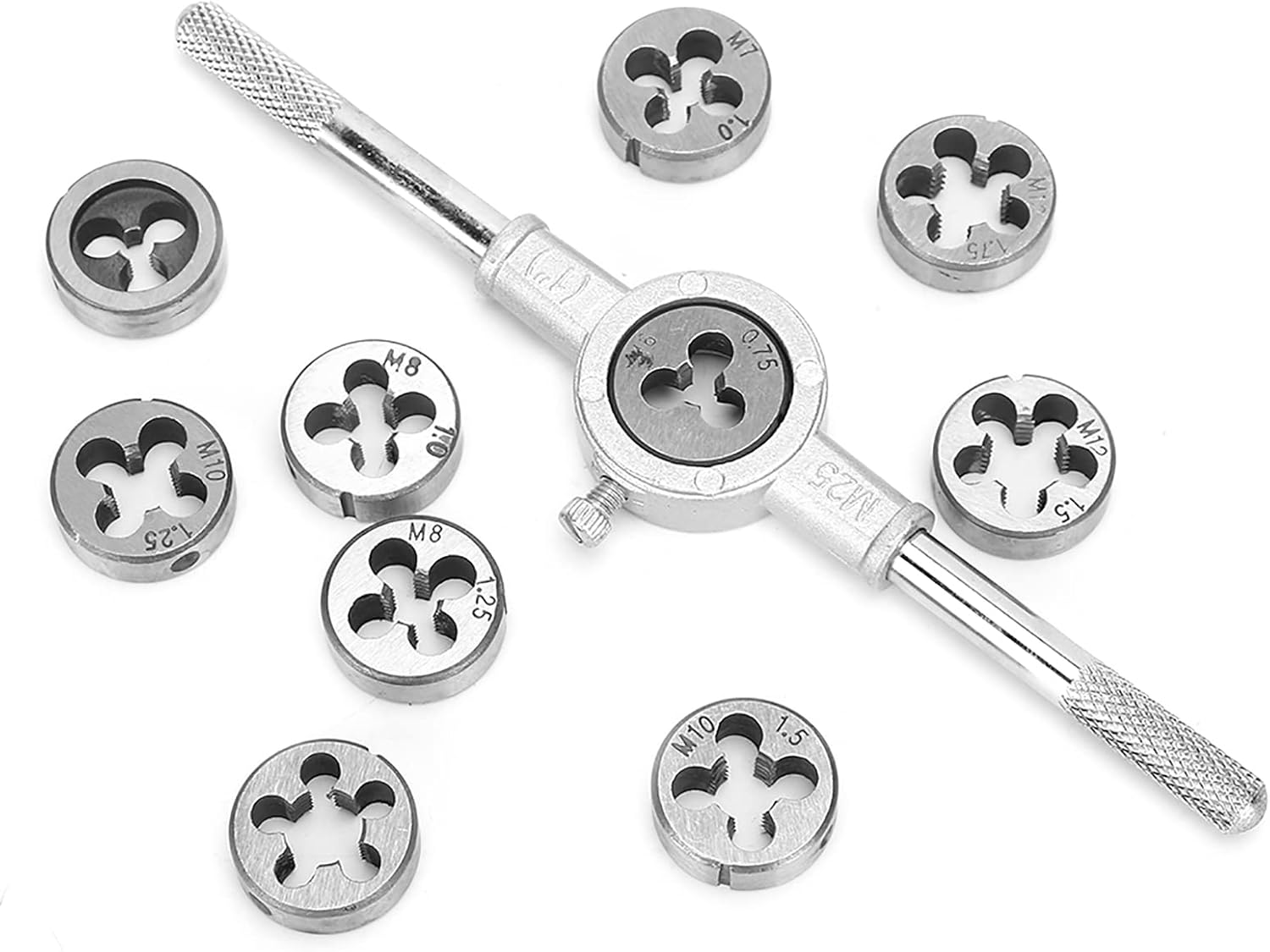 Tap and Die Set, Metric Screw Threads, Metric Tap and Die Set, Suitable for Cutting Materials Such As Steel, Aluminum and Plastics