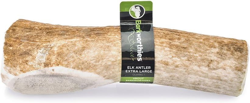 Barkworthies Select Elk Antler All Natural Chewable Pet Dog Chew Treats (2 Pack), X-Large