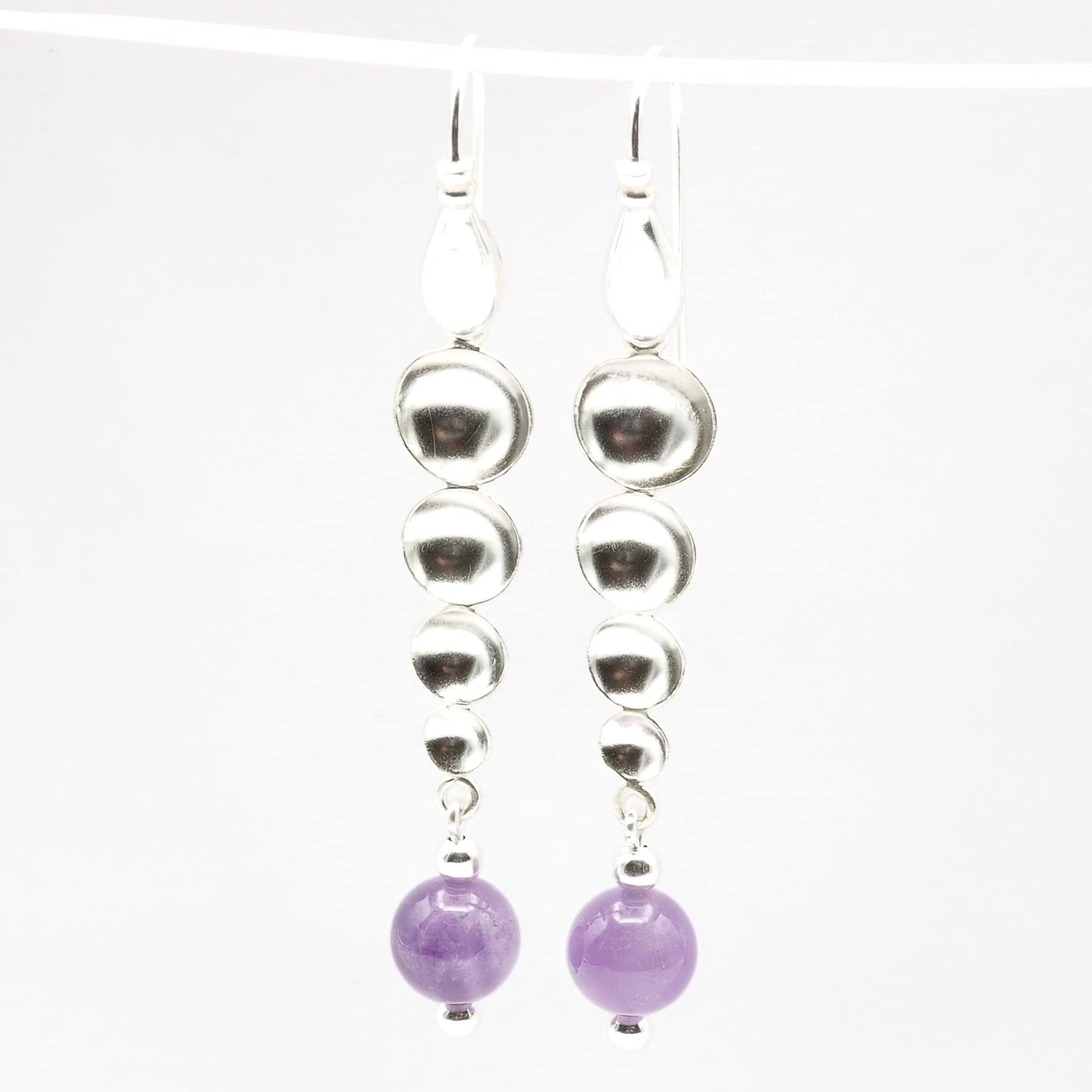 Pendientes Amatista y Plata 925