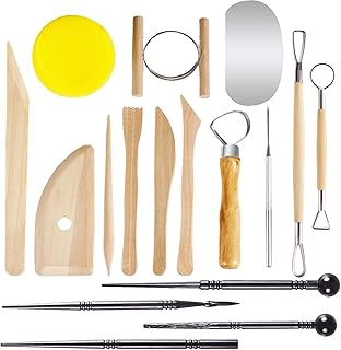 töpferwerkzeug set,ton werkzeug set,17-Stücke modellierwerkzeug ton,töpfer werkzeug,töpfern zubehör,polymer clay tools,pottery tools