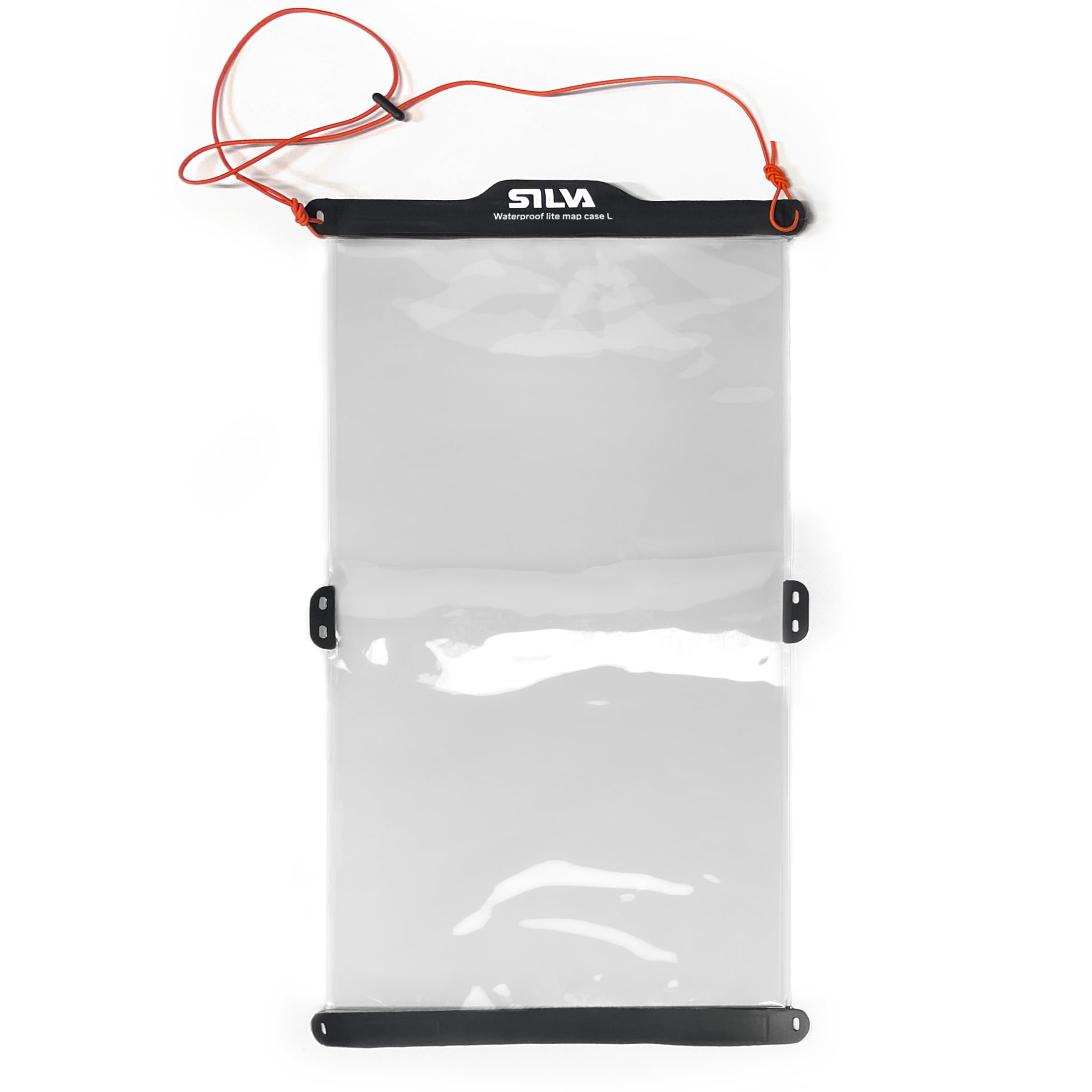 Silva Waterproof Map Case - Lite Large - 262x480 mm - Touchscreen-Compatible - With Zip-Lock Closure & Paracord Neck Strap - Made of 0,2 mm TPU/PU material - Map Cases Waterproof Hiking Transparent