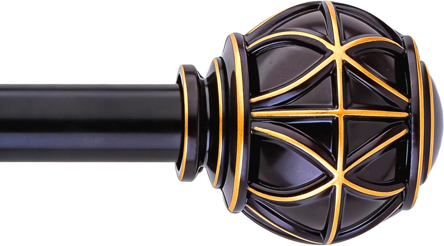 Curtain Rods for Windows 18 to 144 Inches,Adjustable Decorative Drapery Rods,Heavy Duty Curtain Rod with Netted Ball Finials