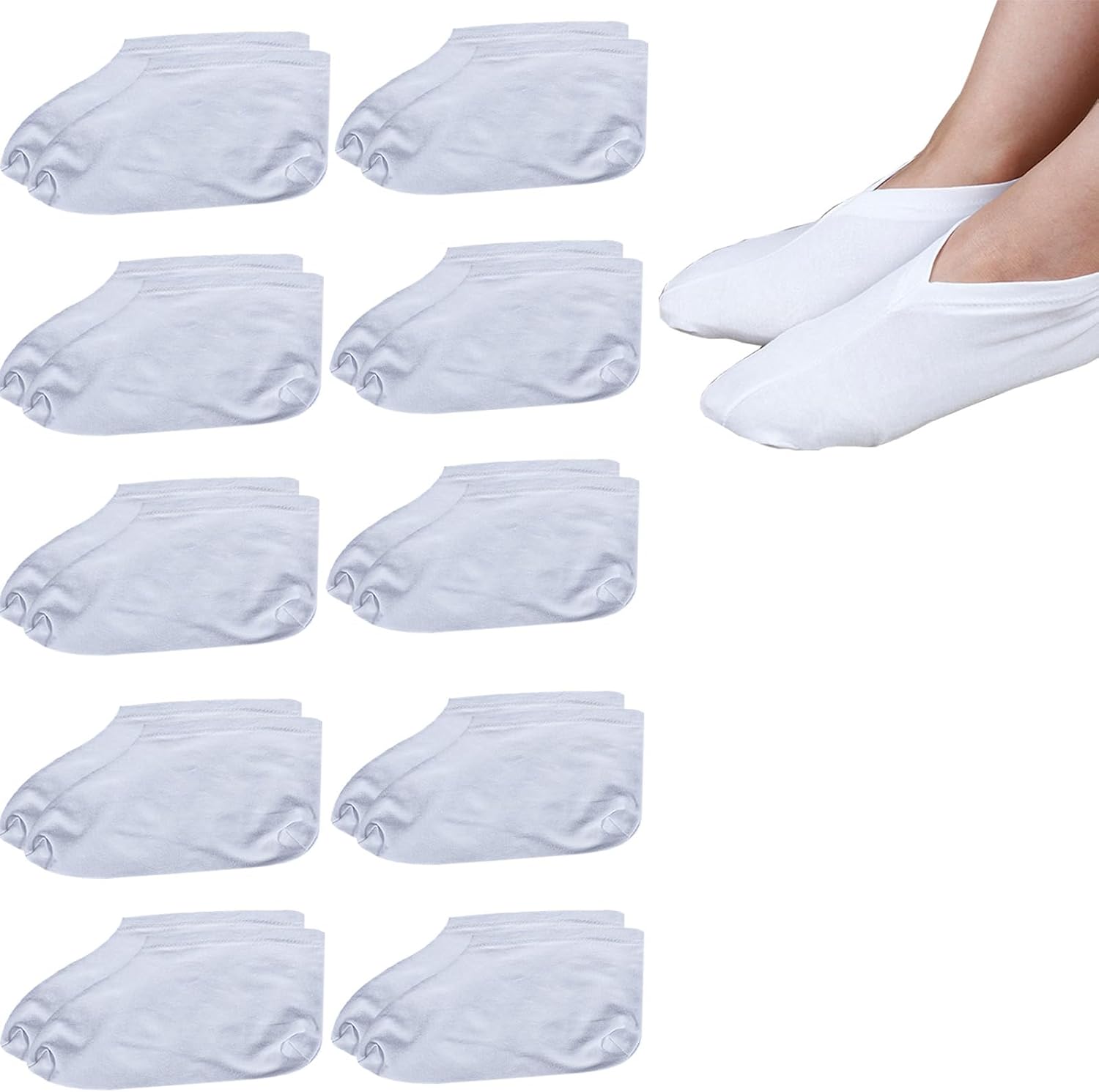 10 Pairs Dry Feet Healing Socks for Men and Women Lotion Moisturizing Socks Spa Overnight Absorbing for Dry Cracked Feet (Under Size 6, Count, 20.0)
