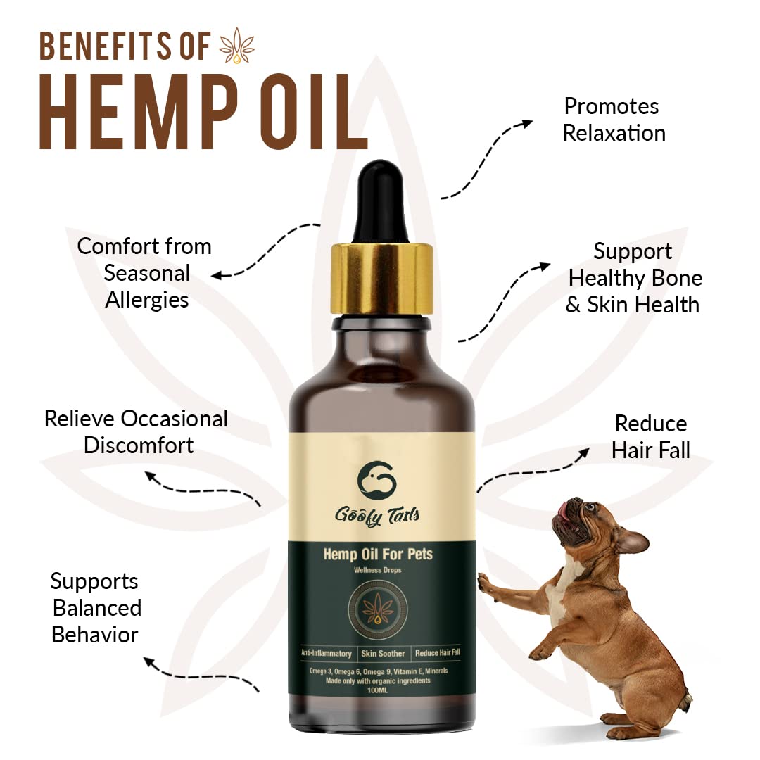 Goofy Tails Hemp Seed Oil for Dogs and Cats 50 ml, Cold Pressed Hemp Oil for Dogs and Cats, Anti Inflammatory Omega Rich Dog Supplement (3-6-9) 2