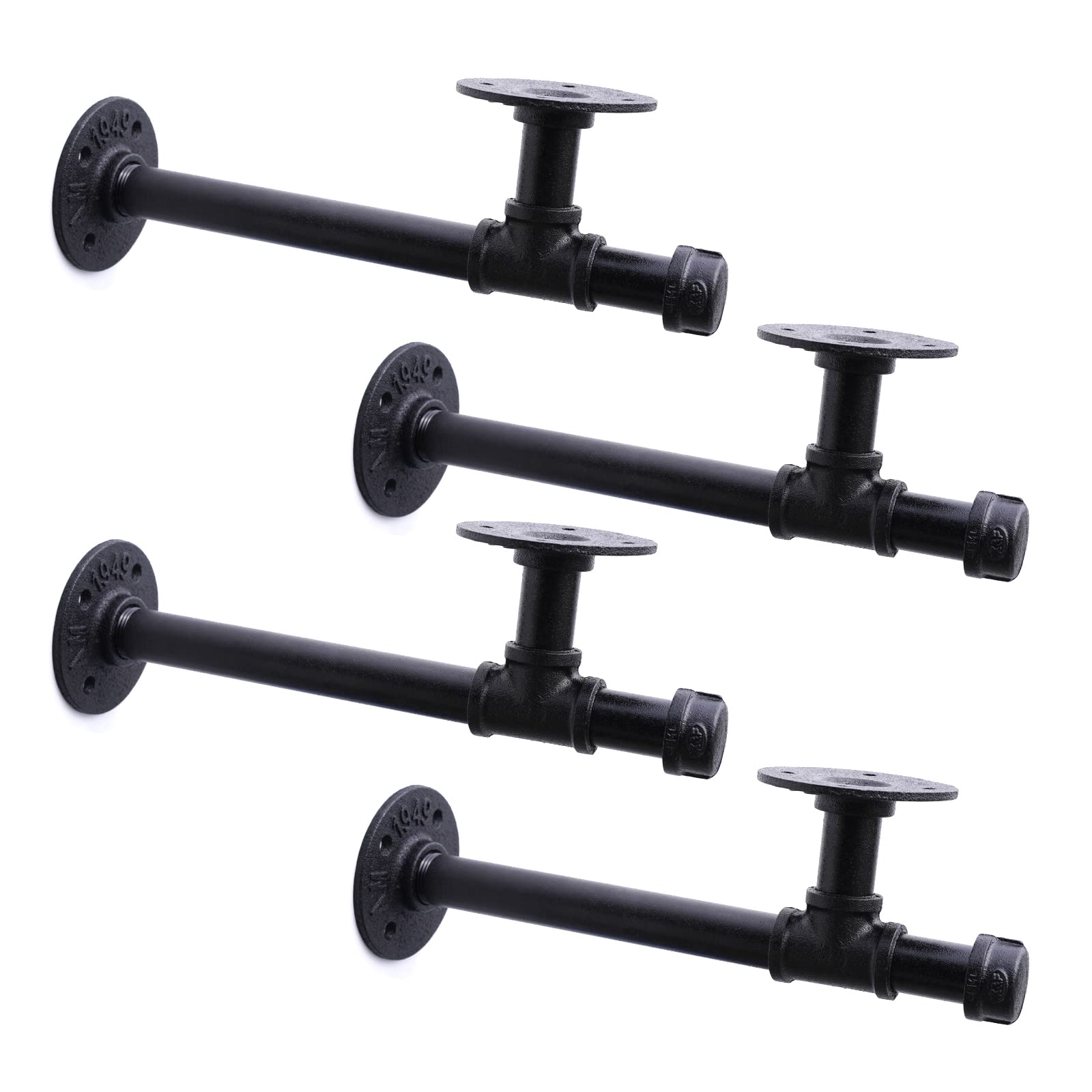 Buy 3/4" Industrial Pipe Shelf Brackets, Black Iron Wall ed DIY