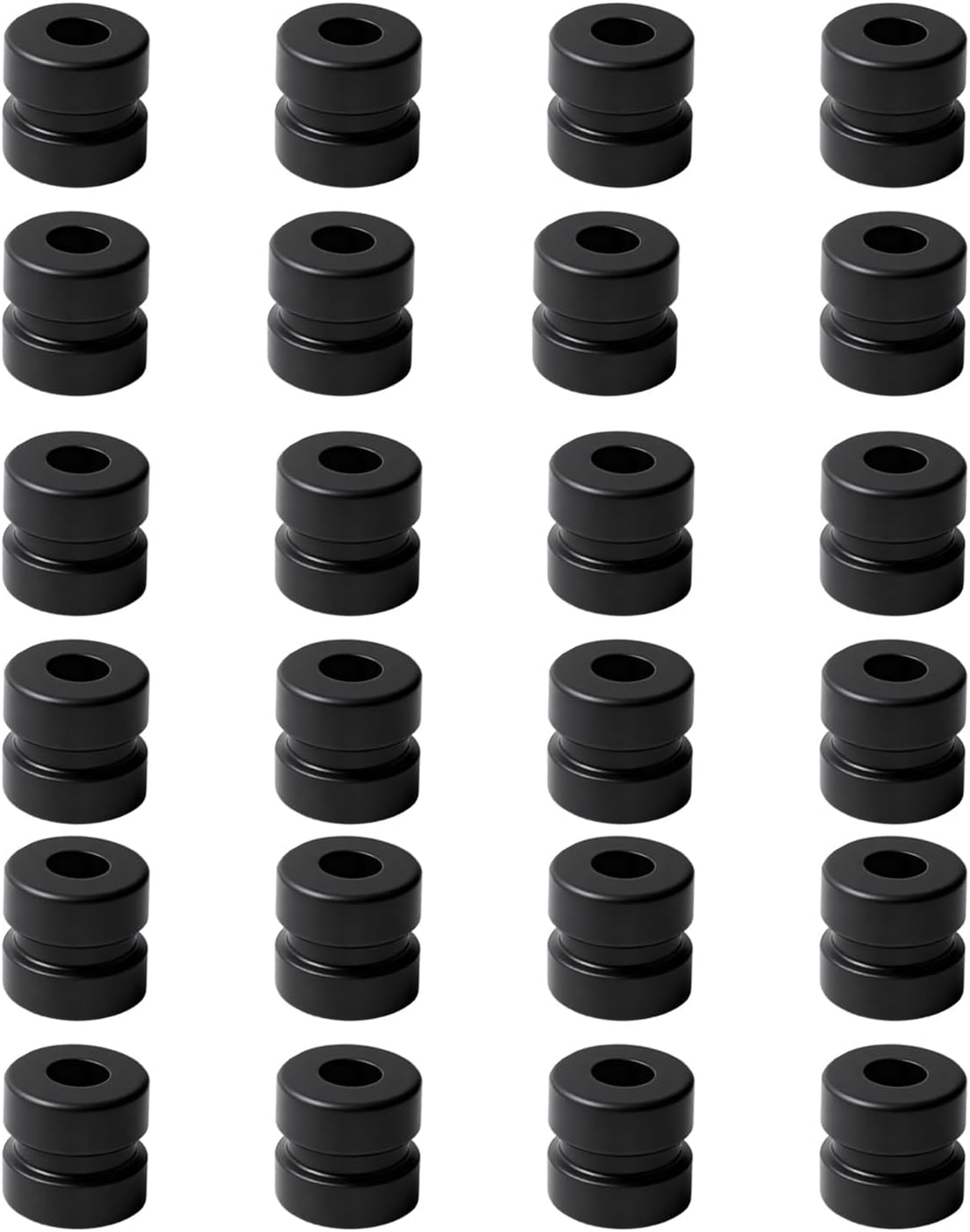 24Pcs M2 Anti Vibration Rubber Balls for F4 F7 Flight Controller, RC Silicone Damper Balls for FPV Drone Quadcopter Soft Mount Standoffs, M2x4mm Shock Absorption Grommets (Black)