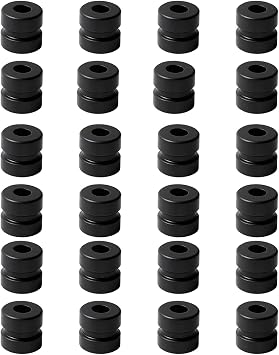 24Pcs M2 Anti Vibration Rubber Balls for F4 F7 Flight Controller, RC Silicone Damper Balls for FPV Drone Quadcopter Soft Mount Standoffs, M2x4mm Shock Absorption Grommets (Black)