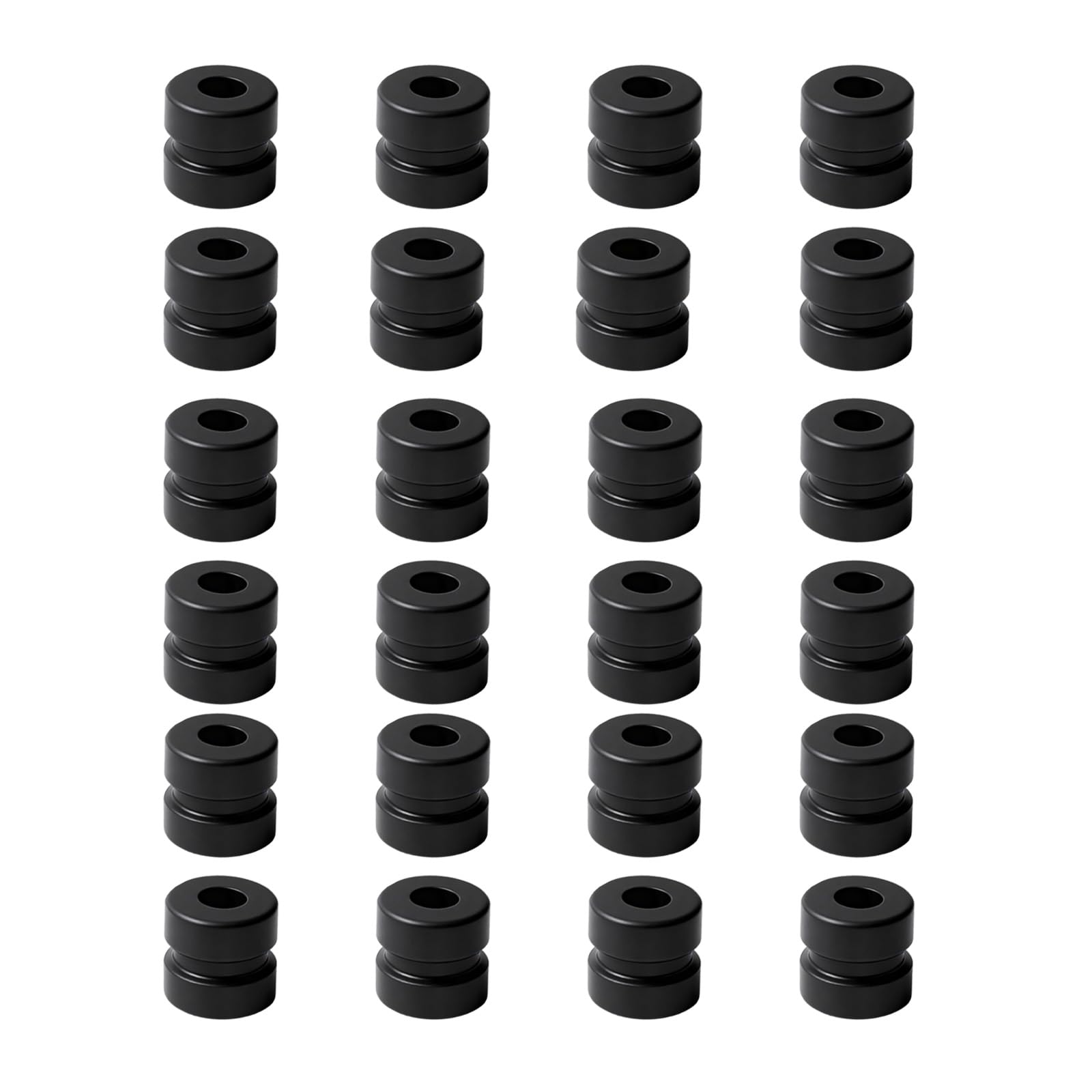 24Pcs M2 Anti Vibration Rubber Balls for F4 F7 Flight Controller, RC Silicone Damper Balls for FPV Drone Quadcopter Soft Mount Standoffs, M2x4mm Shock Absorption Grommets (Black)