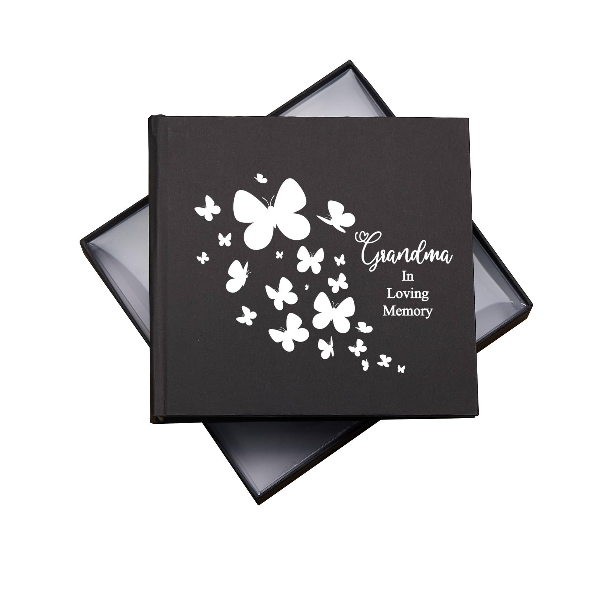 Grandma In Loving Memory Black Butterfly Photo Album For 50 x 6 by 4 Photos
