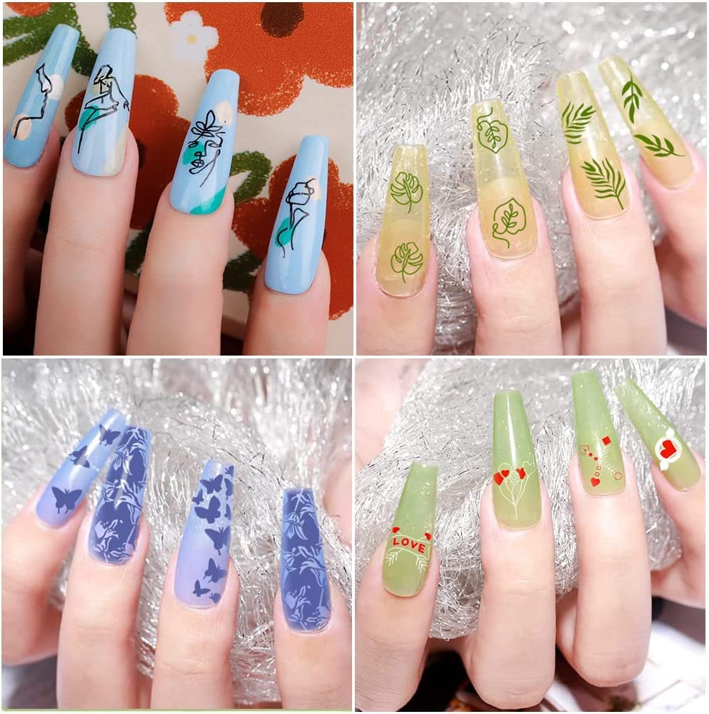 Nail Stamping Polish Pack of 12 Colors 8ML UV LED Gel Polish Special Polish Printed Nail Polish for Nail Stamping Plate