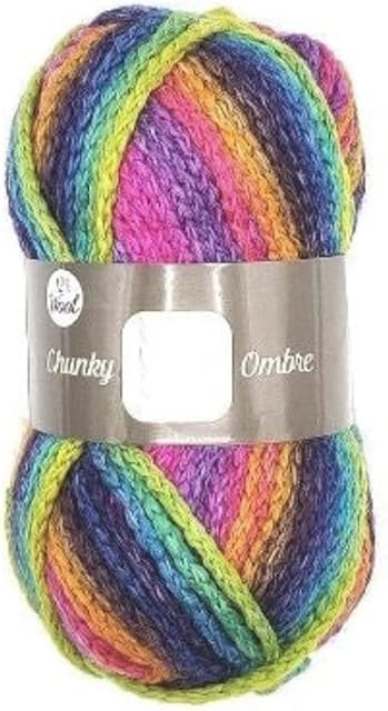 Fabfinds Ombre Yarn Knitting Wool Yarn Soft Chunky for Scarf Crochet Rainbow Yarn 100g (Bright Ombre, 1)