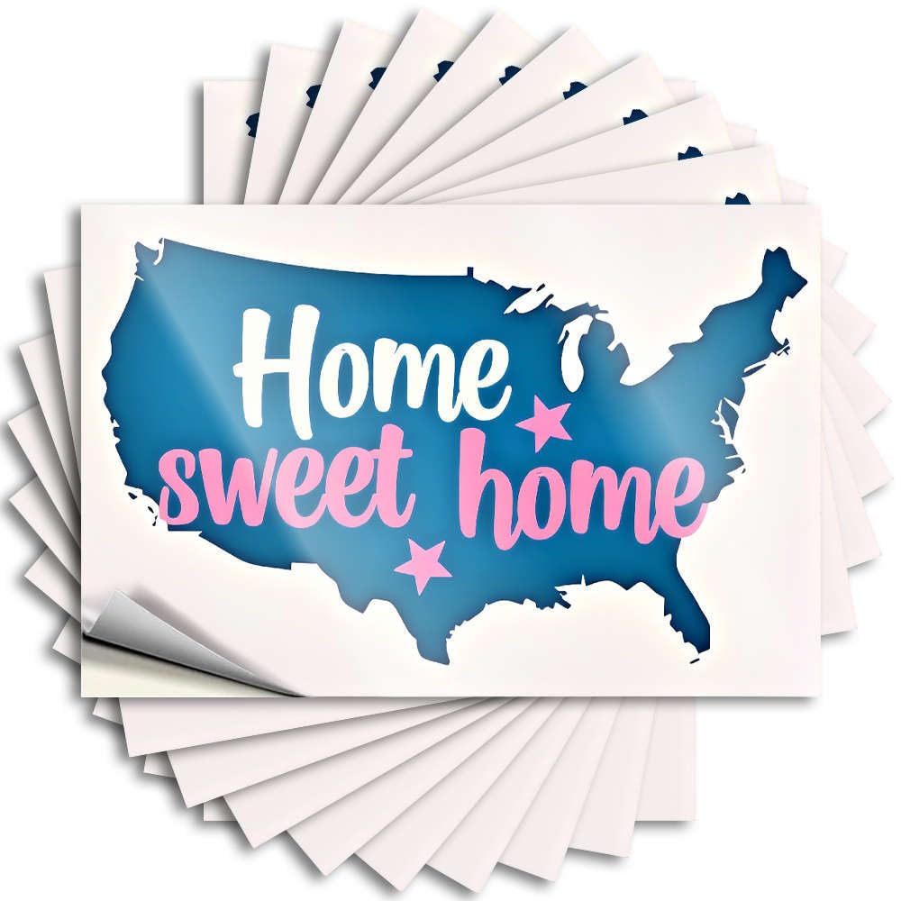 Fzfn Colour Western Home Decor Summer Bumper - Home Sweet Home In Usa. Removable Decal Bottle Easy Peel For Interesting(8X12cm)
