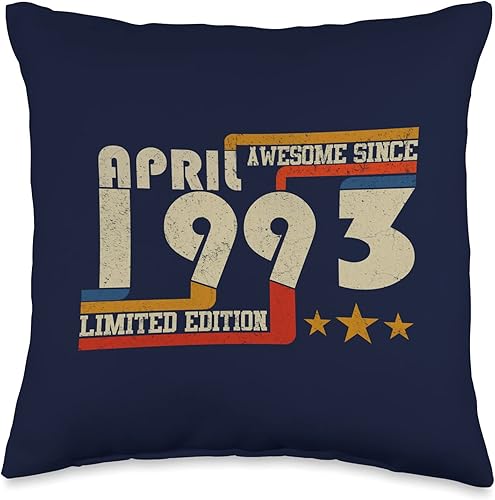 Retro Birthday Store by Vintage Limited Edition T Impresionante almohada retro de 30 años desde abril de 1993, 30 cumpleaños, 16 x 16 pulgadas,