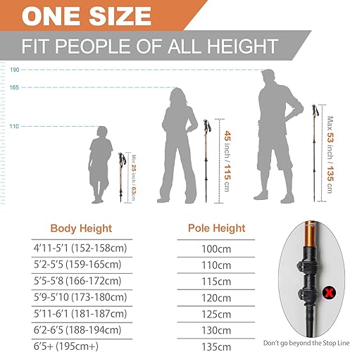 Miniatura 7 de Bastones de senderismo de aluminio, cierres ajustables rápidos, mango cómodo, correa acolchada, cestas de nieve, bastones adecuados para senderismo,