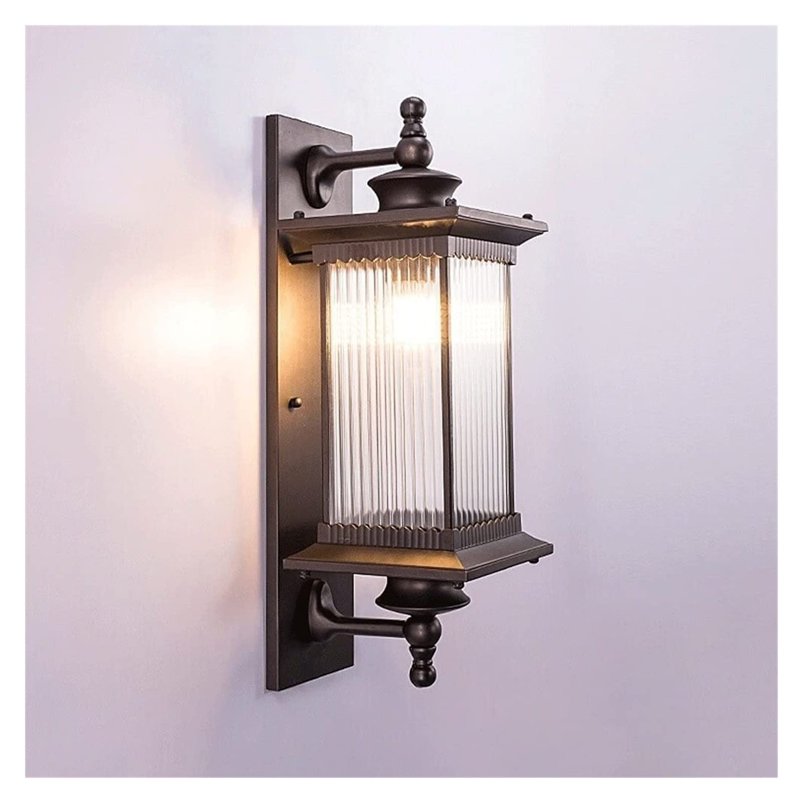 ZTCHSENZT Wall Lamp Outdoor Waterproof Dustproof Courtyard Exterior Wall Lantern Glass Aluminum Industrial Wall Light E27 Retro Vintage Balcony Villa Sconce