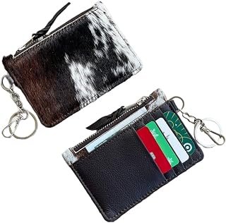 Chic Cowhide Keychain Wallet with Credit Card Holder, Coin Purse - Ideal Gifts for Her