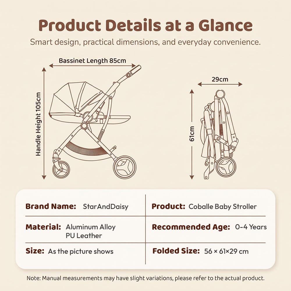 StarAndDaisy Coballe Stroller - Lightweight & Travel Friendly -2