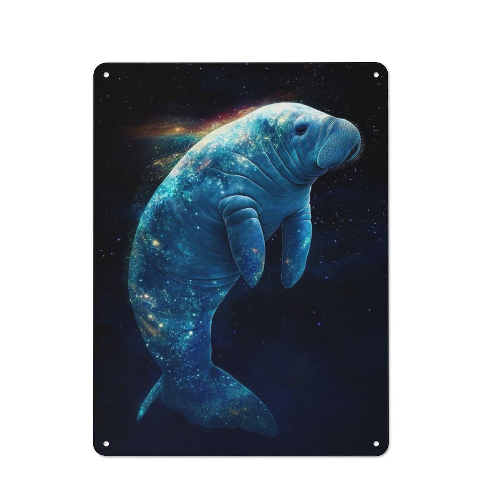 Junmoney Cosmic Manatee Tin Wall Plaque 40X30cm With For Dining Room Or Kitchen, For Collectors Decorating Kitchens And Dining Spaces