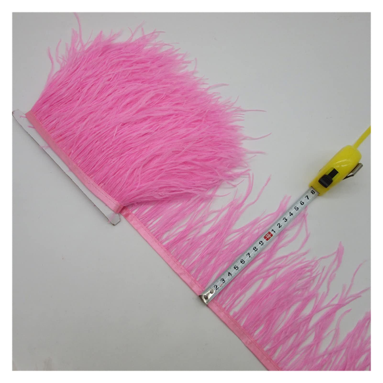Plumes d'autruche en ruban rose galon de plumes 10-15cm pour haute couture