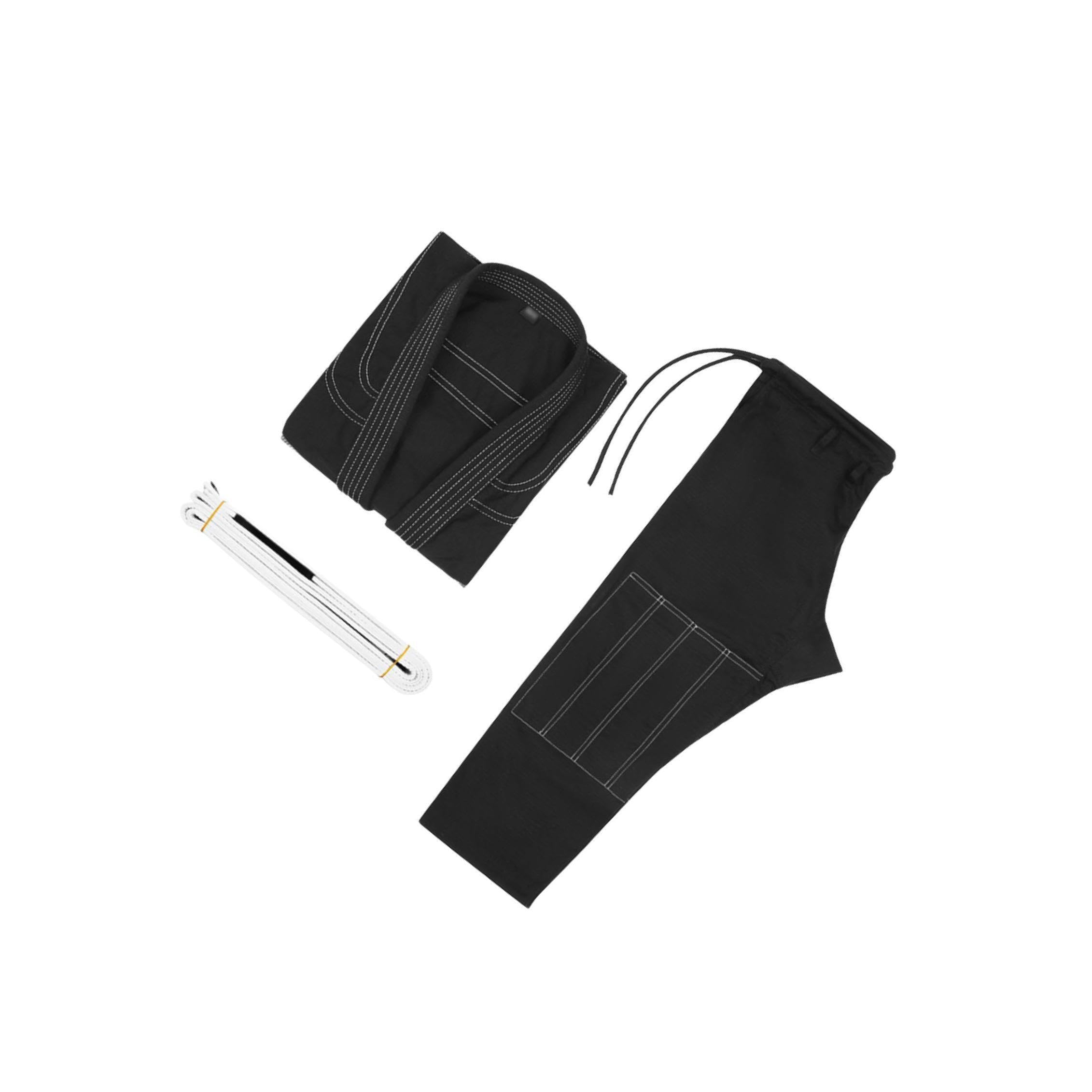 Accesorios de ropa para artes marciales, traje de Jiu Jitsu, cinturón, transpirable, ligero, deportivo, agarre, ajuste cómodo, kimono de torneo de, Negro, A1