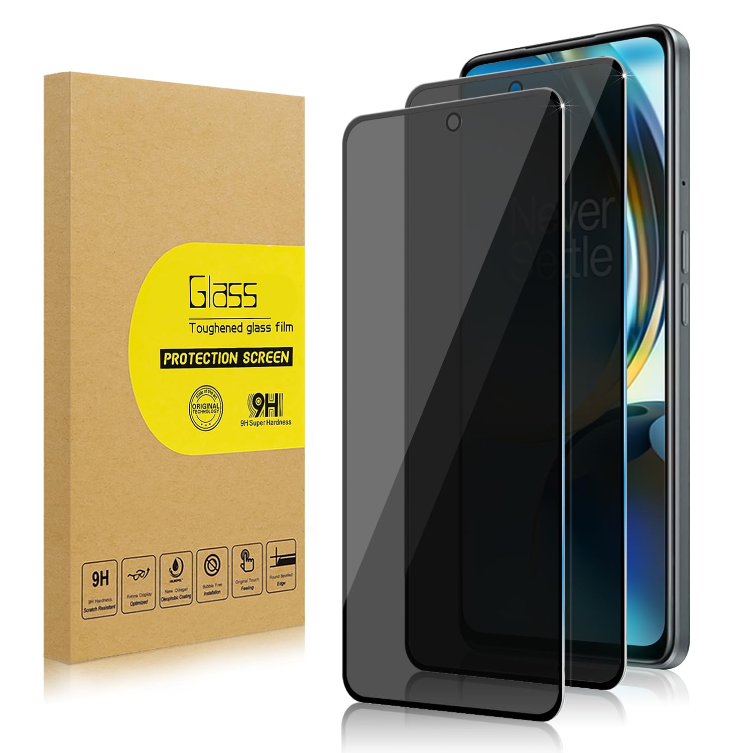 2 Pack Privacy Screen Protector for Oneplus Nord N30 5G [Anti-Spy Tempered Glass], Ultra HD, Anti-Scratch, Bubble-Free, Easy Install 9H Protective Glass for Nord N30