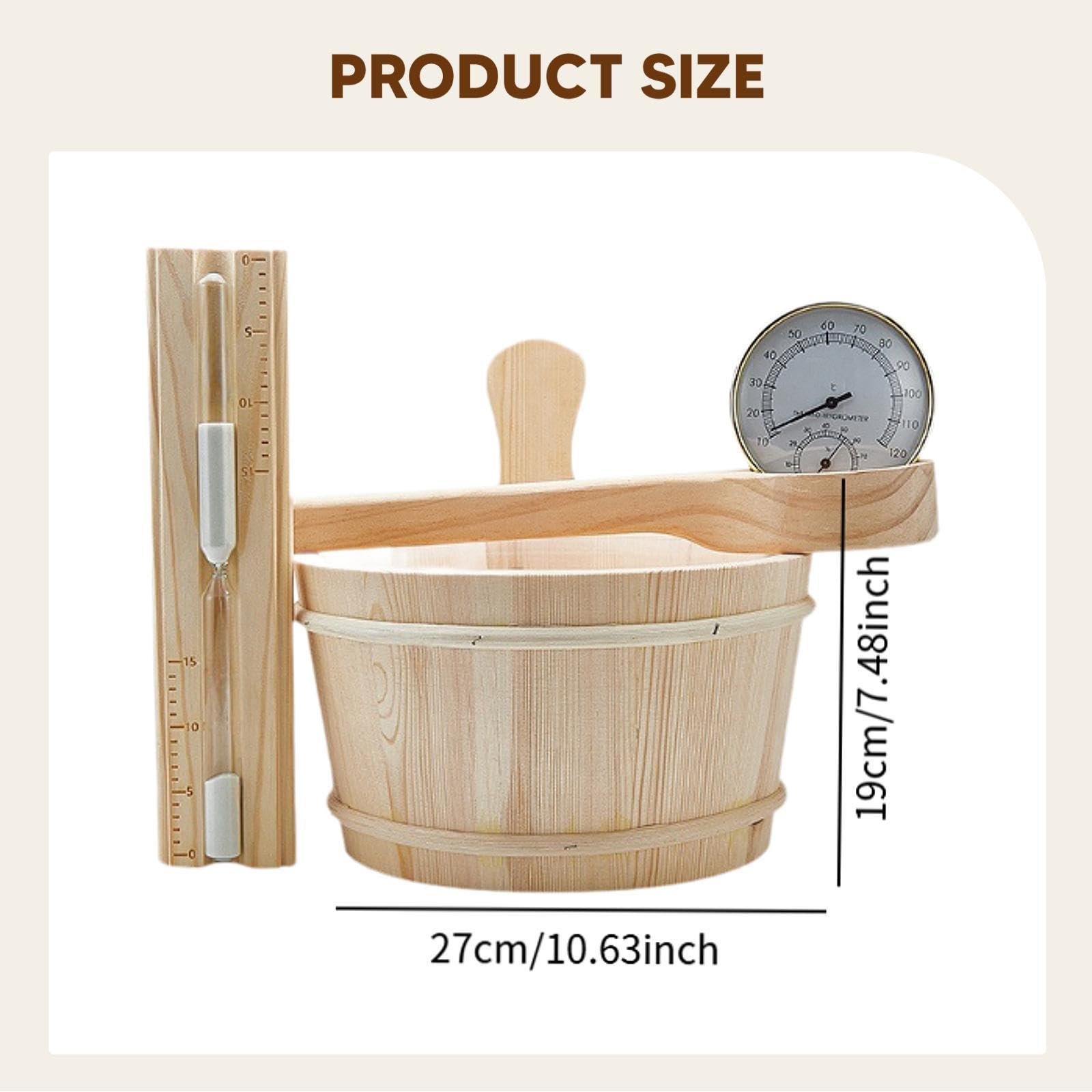 Sauna Eimer Und Schöpfkellen Set, Tragbar, Vielseitig, Premium Saunazubehör