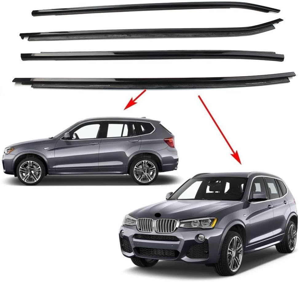 カーウィンドウモールディングトリム 4個 車用ウェザーストリップ ウィンドウ外側モールディング トリム ドアシール ベルトモールディ